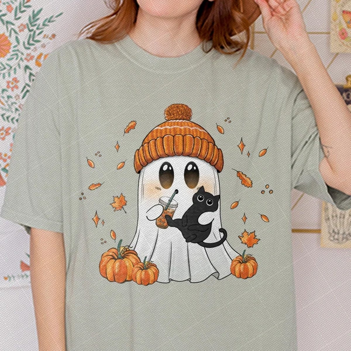 Premium Halloween 2025 Boo hug black cat T-Shirt - dcprintify