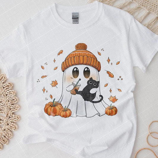 Premium Halloween 2025 Boo hug black cat T-Shirt - dcprintify